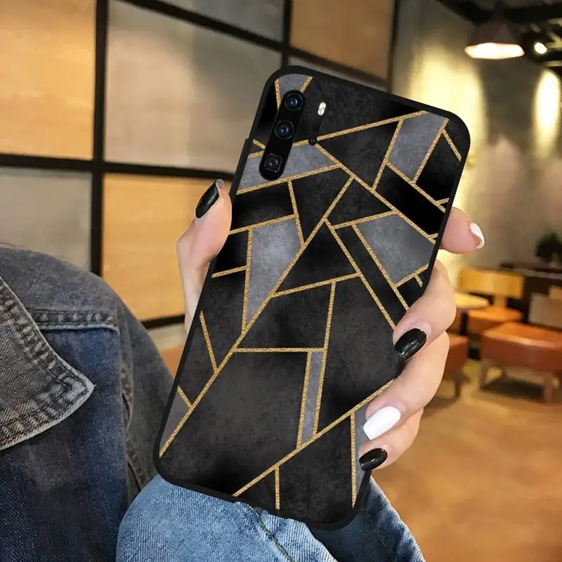 pu case for huawei Hình Học Đá Cẩm Thạch Họa Tiết Ốp Lưng Điện Thoại Huawei Mate 10 20 Lite Pro Nova 5T Danh Dự 8a 8X9X20 10 10i silicone case for huawei phone Cases For Huawei