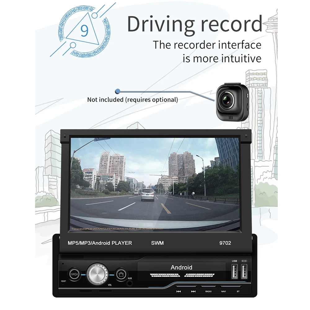 7 дюймов HD экран автомобиля MP5 MP3 плеер Bluetooth gps навигация обратного изображения FM радио USB AUX 60 Вт Беспроводной Wi-Fi подключение