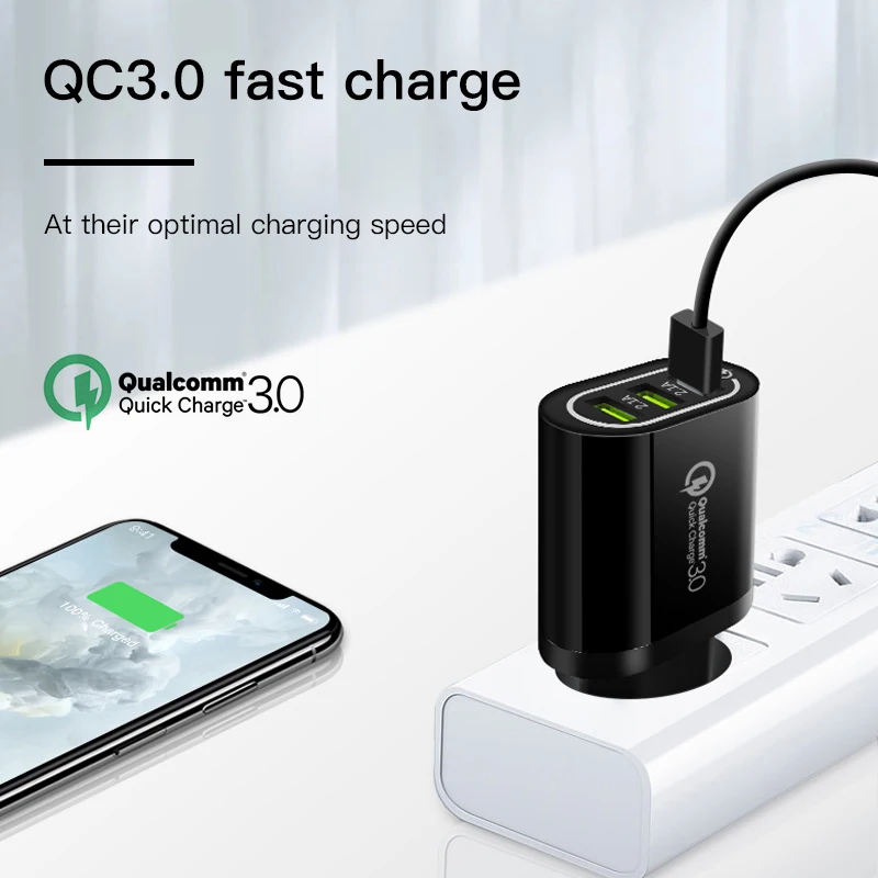 ESVNE 3 порта USB зарядное устройство адаптер Быстрая зарядка 3,0 qc 2,0 для iPhone Быстрая зарядка для samsung Xiaomi Мобильный телефон настенное зарядное устройство