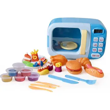 

Children Plasticine Set Pretend Playing Simulation Small Appliances Microwave Oven Tableware Kitchen Utensils Toys