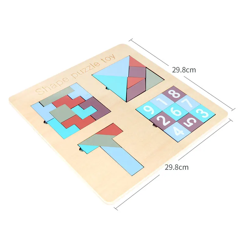 3 in 1 Colorful Multi-function Wooden Tetris Puzzle Toys Preschool Children Educational Toys for Kids Gift