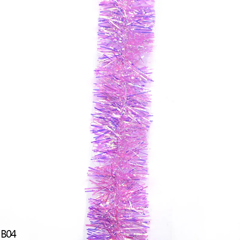 2 м 3 см/5 см Радужная цветная фольга ротанговая мишура стример Рождественская елка подвесная гирлянда на Рождественское дерево украшения Поставки Декор - Цвет: B04 rose red
