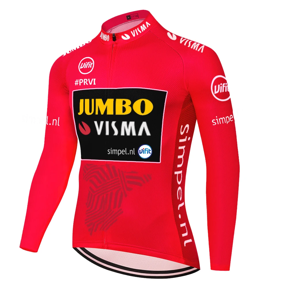 2021 Чемпион pro team JUMBO VISMA велосипедная Форма Длинные рукава Лето весна camisa de ciclismo