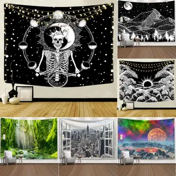 

Faroot Night Mountain Wave Wall Tapestry Wall Hanging Hippie Boho Decor Psychedelic Tapestry Throw Wall Cloth Tapestries Carpet