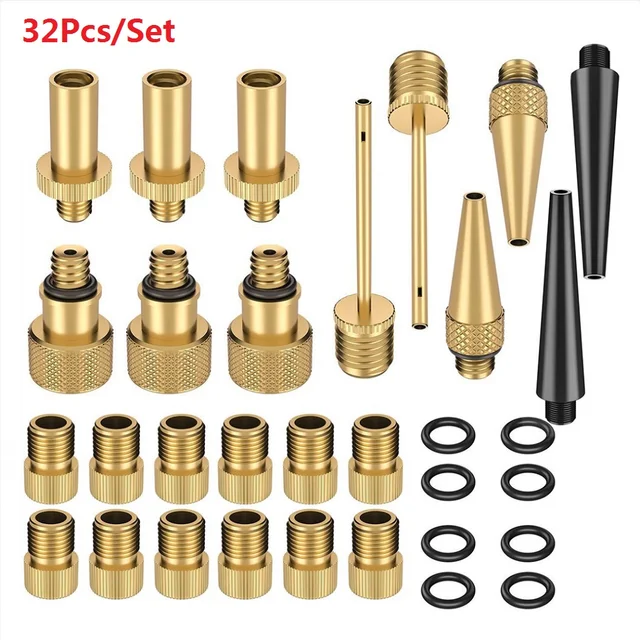 26pcs Adaptateur de pompe de vélo - Valve, Adaptateur de valve de pneu  Woods, Adaptateur de pompe de pneu de vélo (av Dv Sv) Avec pompe à bille /  pompe à air /