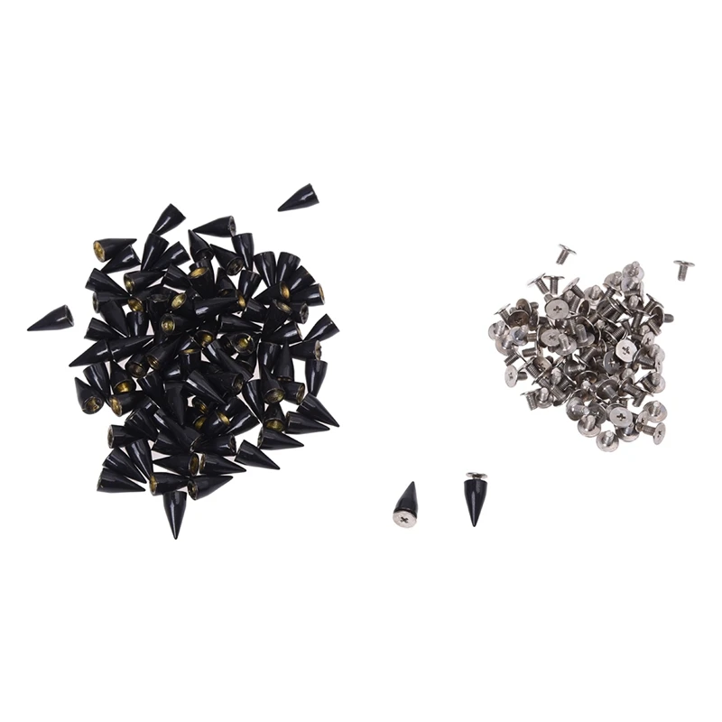 

BMBY-100 x 14 mm Studs Screw Rivets Pointed Gothic Black