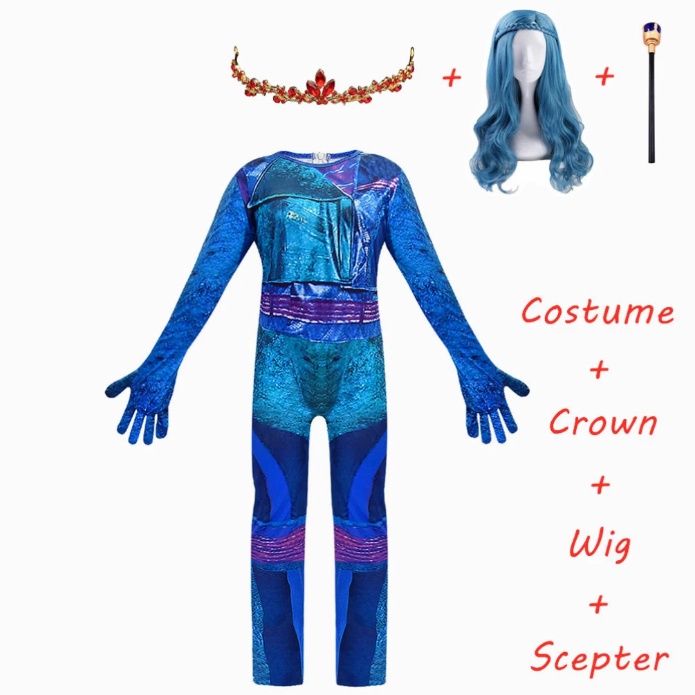 Descendants 3 Queen Audrey Evie Mal Cosplay Costume for Women and Kids - Halloween Party Funny Costumes image 4