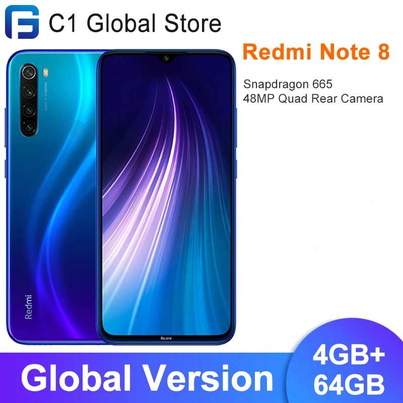 Глобальная версия Xiaomi Redmi Note 8 смартфон 4 Гб 64 Гб/128 ГБ Snapdragon 665 Octa Core 6 3 &quotэкран 48MP Quad