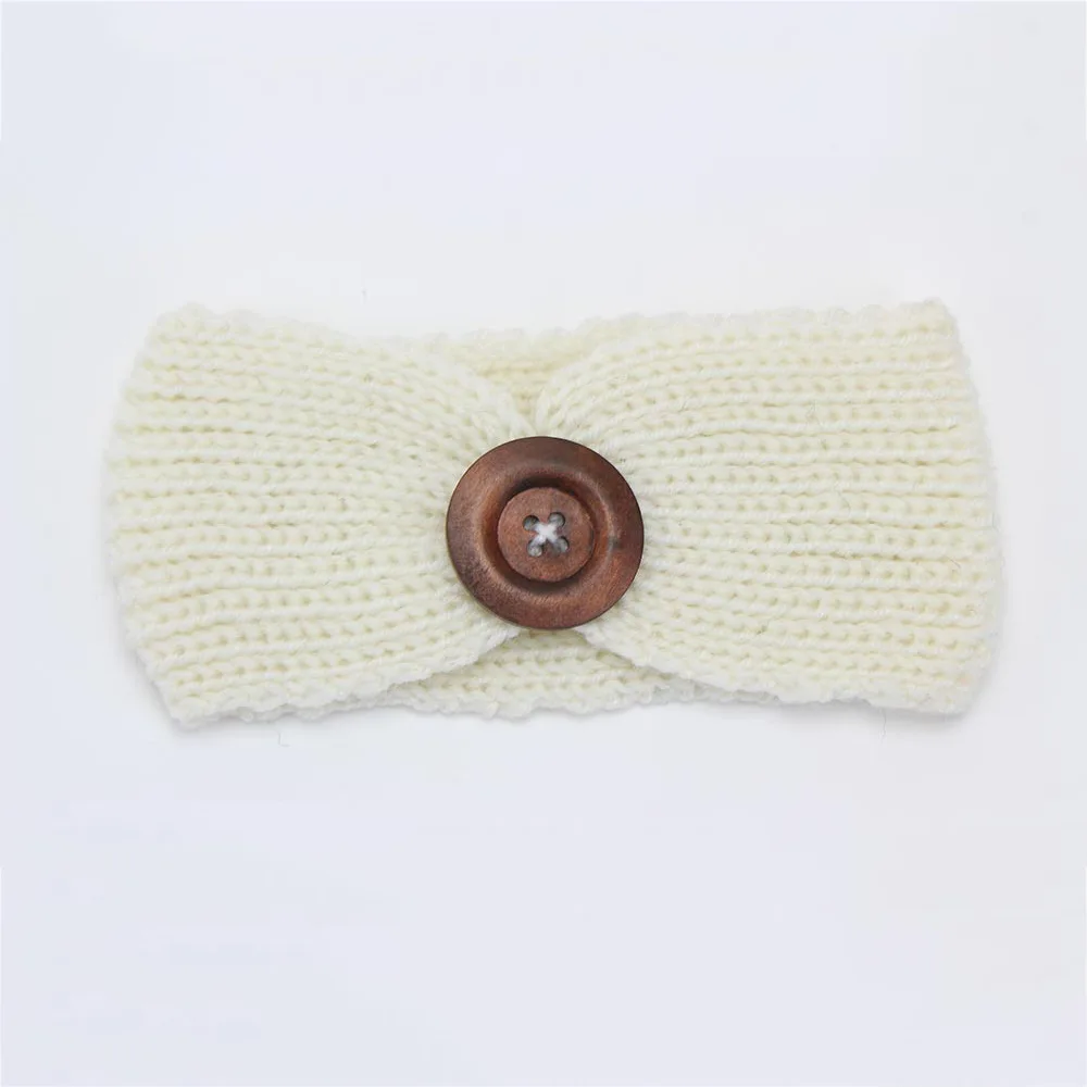 Европейский и американский стиль; сезон осень-зима; стиль; детские головные уборы ручной работы; Вязаная Детская повязка на голову с большой пряжкой