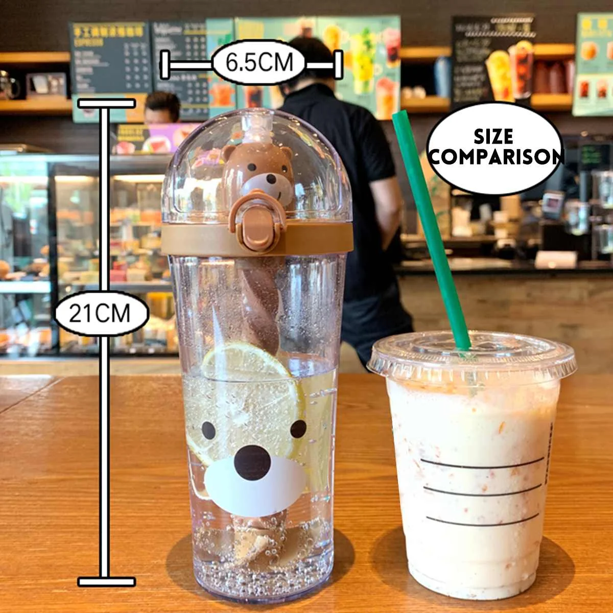 Cartoon Plastic Cup BPA Free Creatives Children's Sippy Cup Student Portable Water Bottle Lovely Material Silicone Nozzle 500 ML