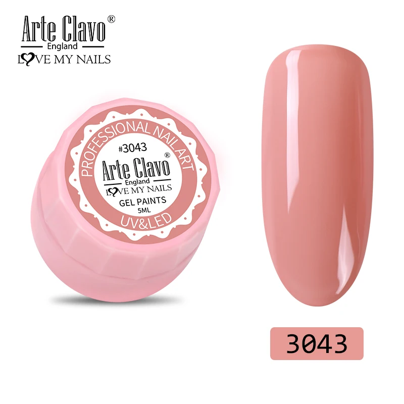3043 Arte Clavo 5 мл Гель-лак для ногтей 72 цвета Гель-лак набор для маникюра верхнее Базовое покрытие Hybird дизайн лака для ногтей - Цвет: 3043
