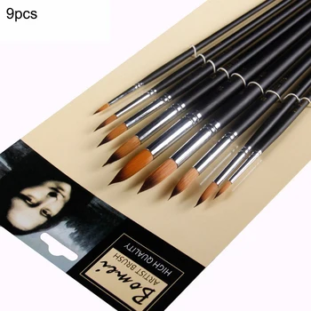 

9pcs Long Handle Nylon Watercolor Paint Brushes Gouache Acrylic Painting Brush Pen pincel para pintura Art Supplies