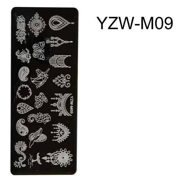 Manicure Rectangular Printing Plate Nail Polish Blue Film Steel Plate Printing Transfer Printing DIY Seal Stamp Plate Tool Nails YZW-M09