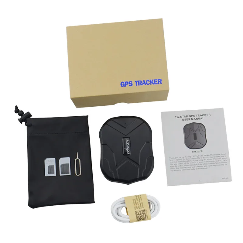 With box Gps трекер для автомобиля TKSTAR TK905 5000 мАч 90 дней в режиме ожидания 2G трекер для автомобиля gps локатор водонепроницаемый магнитный голосовой монитор бесплатное веб-приложение - Цвет: With box