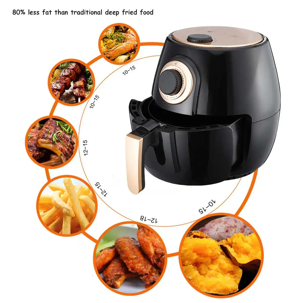 4L 1300W Electric Air Fryer Machine Oil Free Fryer Fritadeira Eletric Air Fryer Kitchen Cooker French Fries Chicken Healthy Make