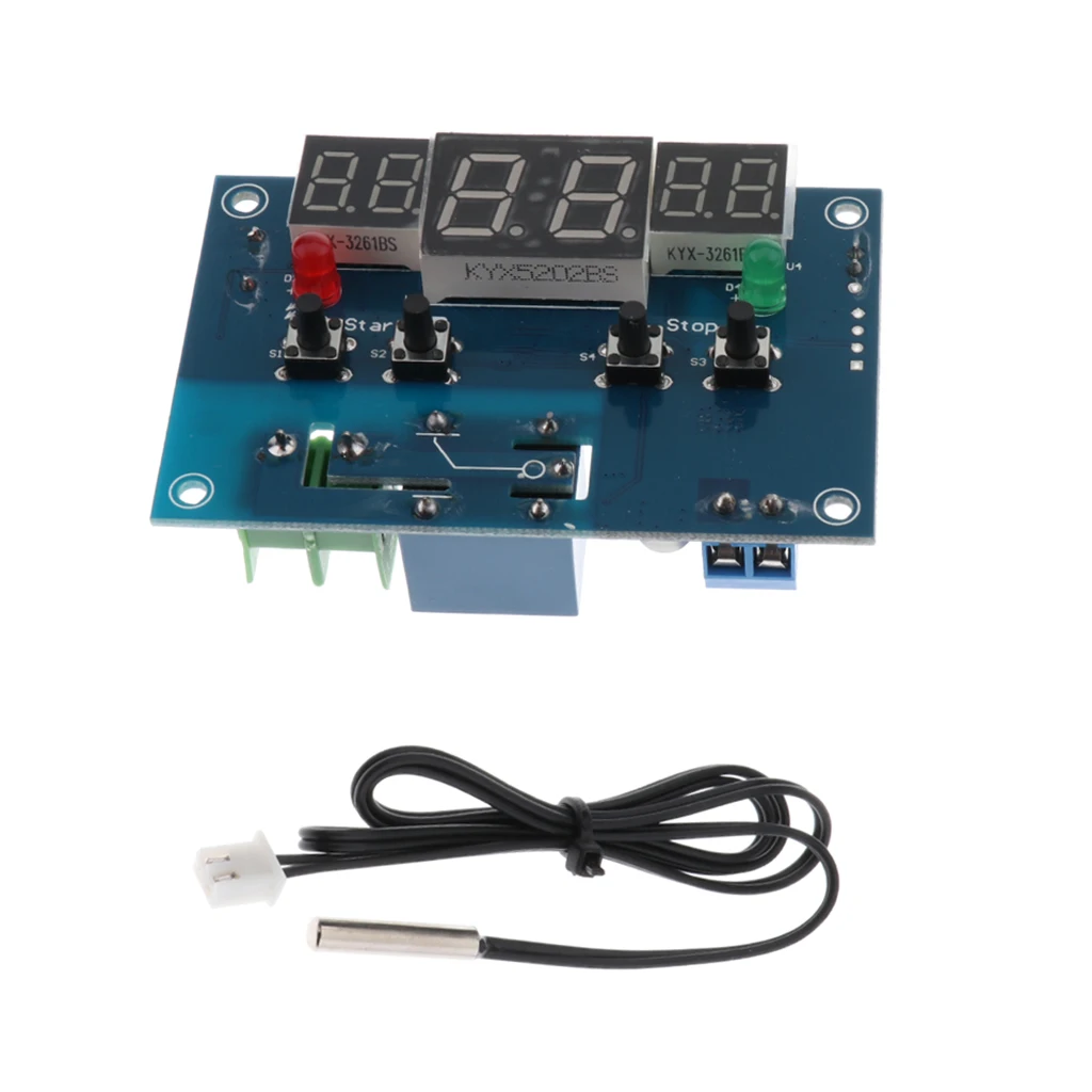 TS-HCM03 Digital Thermostat Temperature Controller Thermostat Board 12V Blue Output: Relay output, capacity 220V 10A / 12V 10A