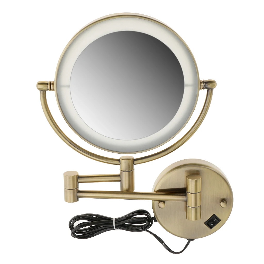8 inch LED Light Wall Mount Extending Folding Double Side Makeup Mirror 3x 5x 7x Magnification Bath Shaving Mirror 8 inch LED Light Wall Mount Extending Folding Double Side Makeup Mirror 3x 5x 7x Magnification Bath Shaving Mirror