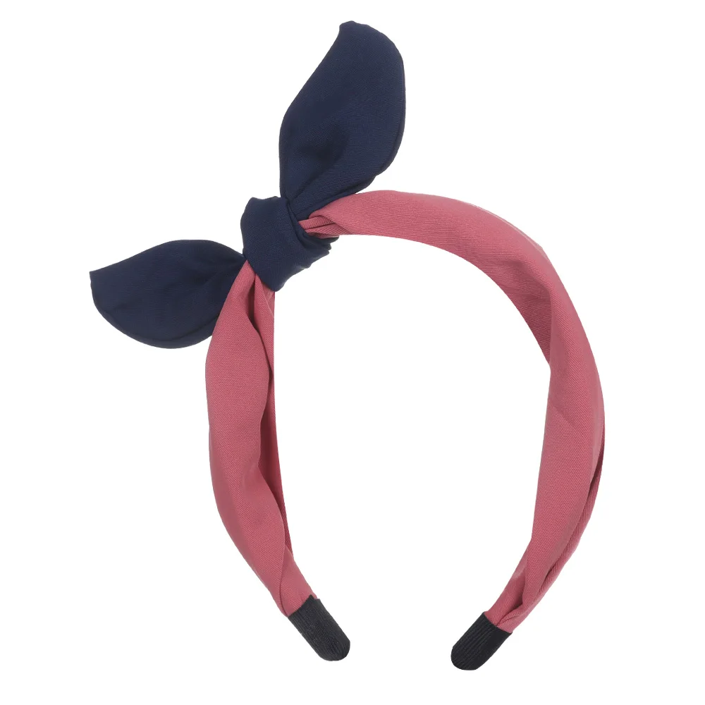 Модный корейский ободок для волос с заячьими ушками, бант, ободок Девушки Женщины обруч для волос, повязки на голову для девочки, аксессуары для волос - Цвет: 3