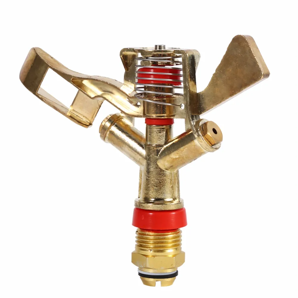 1/2in Brass Rocker Arm Water Sprinkler 360 Degree Automatic Mist Spray Nozzle Garden Lawn Irrigation Watering Sprinkler garden sprinkler,irrigation sprinklers,garden irrigation nozzle,garden sprayer nozzles