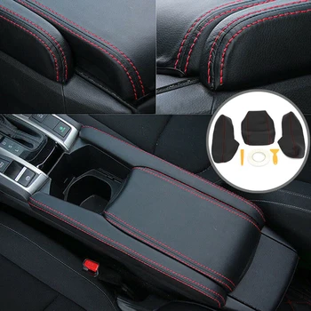 

3Pcs Leather Center Armrest Box Case Cover Trim Tool for Honda Civic 2016-2018 Car Center Console Arm Rest Box