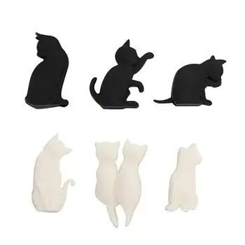 

6PCS Cute Cat Shape Wine Cup Mark Wine Glass Charm Cute Cat Design Silicone Wine Glass Marker For Party Bar Accessories