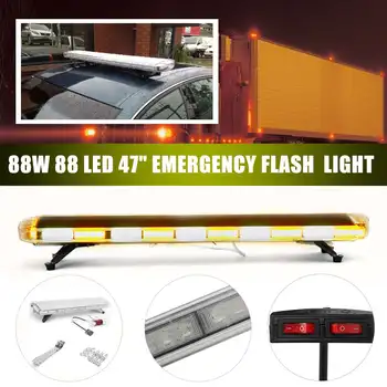 

47 inch 88W Car Roof Strobe Light Bar 88LED Flashing Beacon Light Roof Emergency Warning Lamps Car Truck Offrod Led Work Light