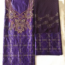 Базен riche getzner фиолетовый tissu Африканский Базен парча кружева с бисером и камнями мягкие шелковые кружева морская парча 7 ярдов/партия