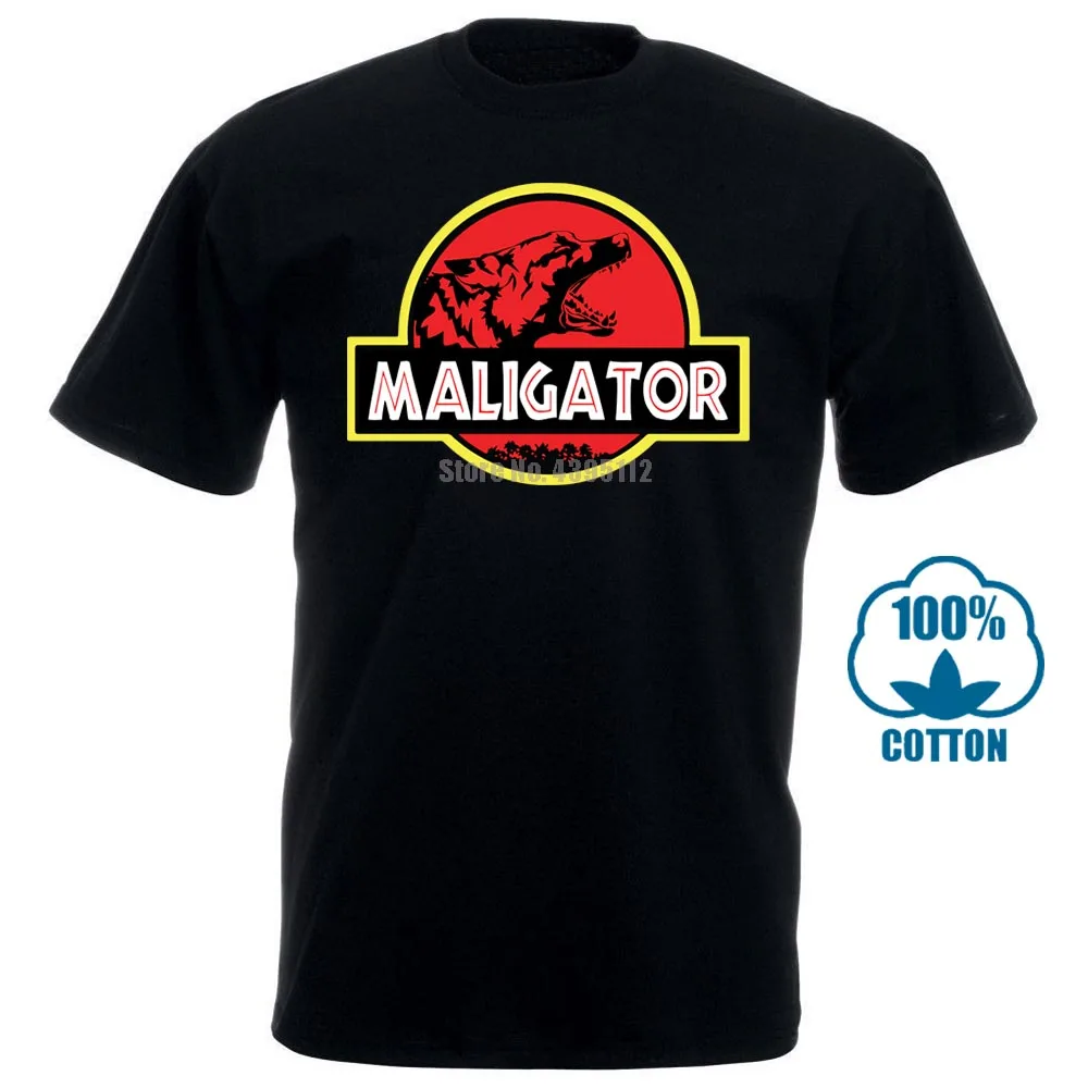 Хлопок с круглым вырезом на заказ мужские футболки с принтом Футболка Maligator Malinois женская футболка 012016