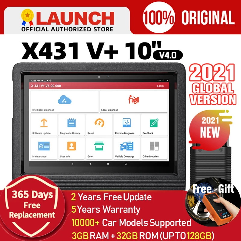 Launch-herramienta de diagnóstico automotriz X431 V plus, escáner profesional OBD2, 10 , X431 V + V4.0