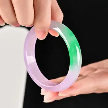 

Zheru jewelry natural Burmese jade two-tone 54-62mm bracelet elegant princess jewelry gift for mother to girlfriend