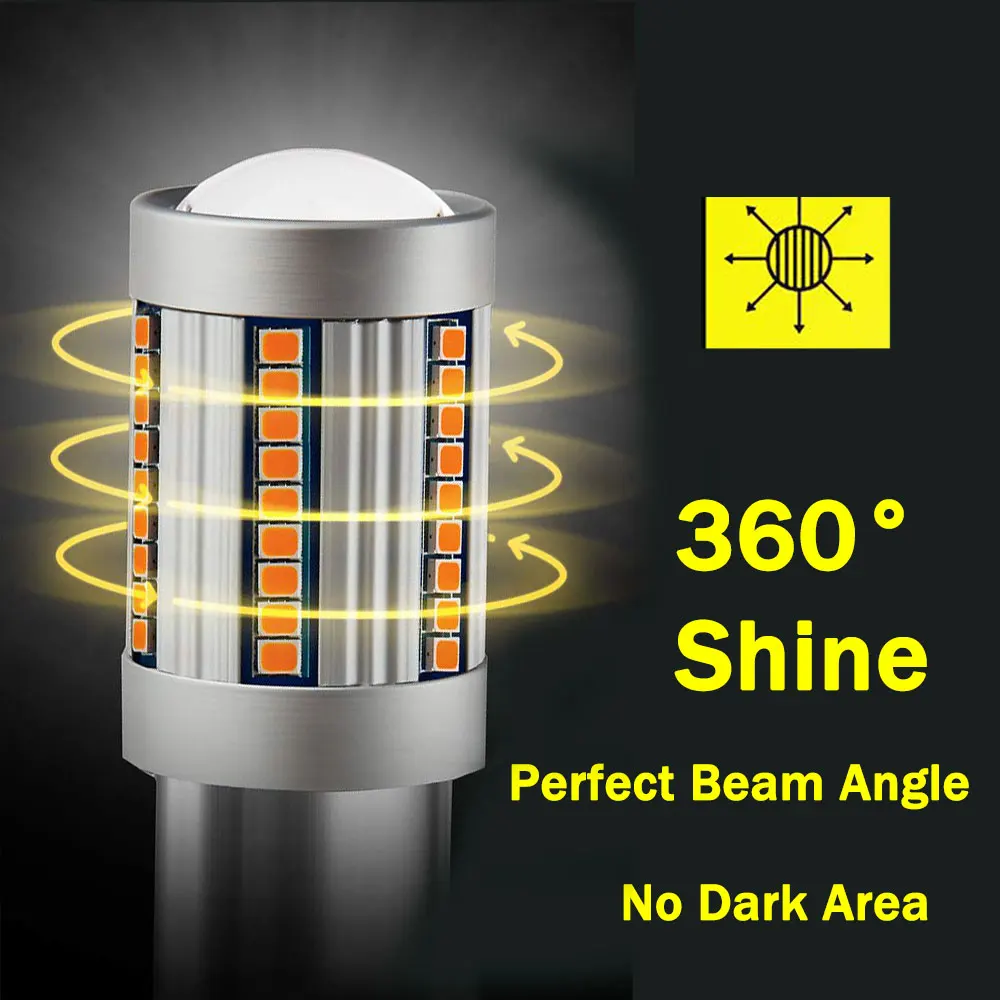 VANSSI T20 7440 7440NA WY21W/Bau15s 7507 PY21W светодиодная CAN шина без Hyper Flash лм янтарно желтые
