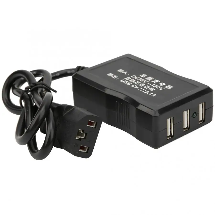 Electric Car Mobile Phone Charger USB 3 Slots Universal Electric Car Phone Charger Power Supply Port Mobile Phone E-bike Motor