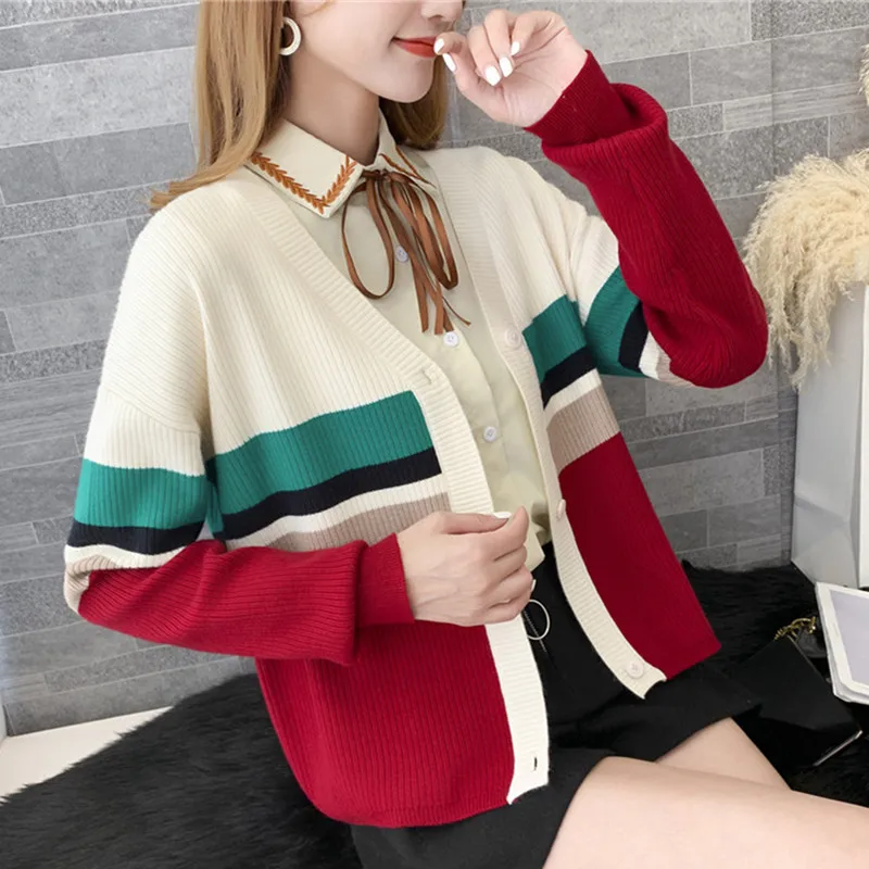 

1215654 (4th floor, 2nd floor, F District, 1st floor) 2019 Korean version of the new autumn cardigan female sweater tx