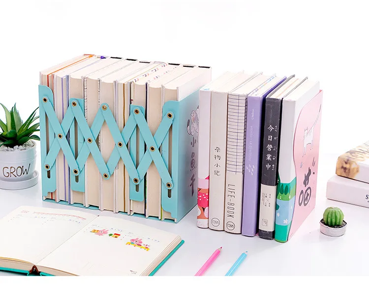 Nanguoshuxiang for Student Metal Clip Book Maker Telescopic Bookshelf Creative High School Students Book Holder Book End Book St