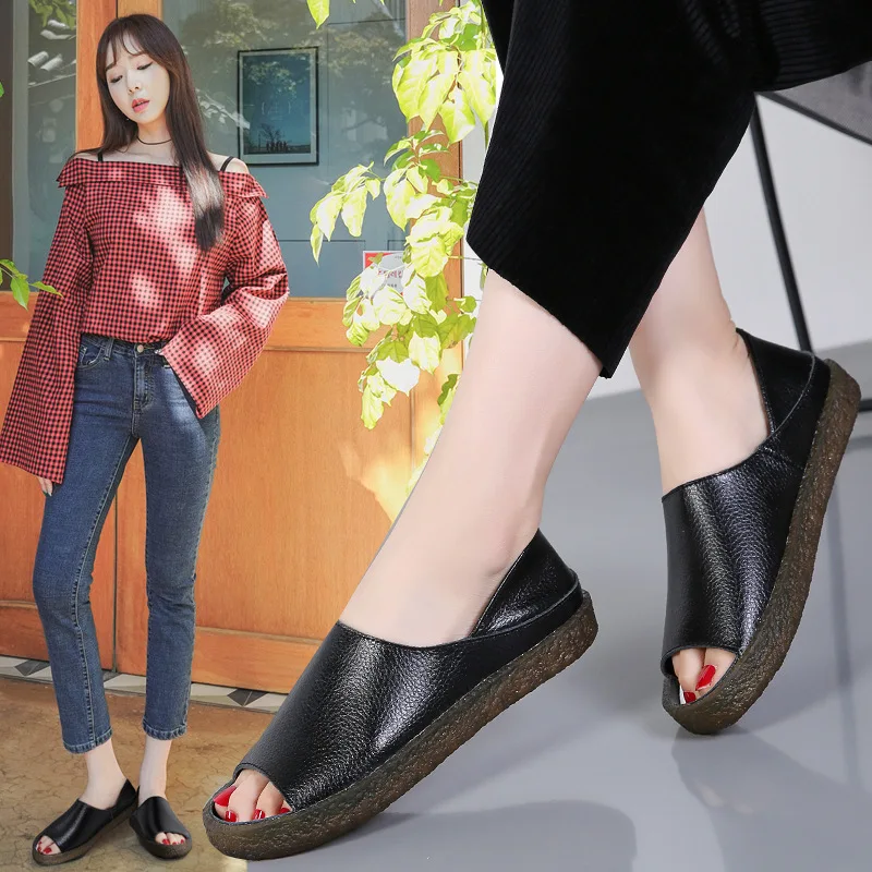 

Summer New Plus-sized Open Toed Sandals Summer Room Nursing Convenient-Stepping Dual Use Sandals