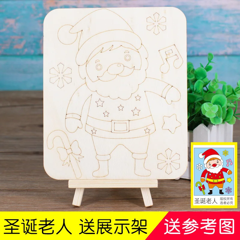 Картина diy Рисование игрушки деревянные доски граффити материалы для детей Дети творческое искусство ручной работы эскизы игрушки для детей - Цвет: Черный