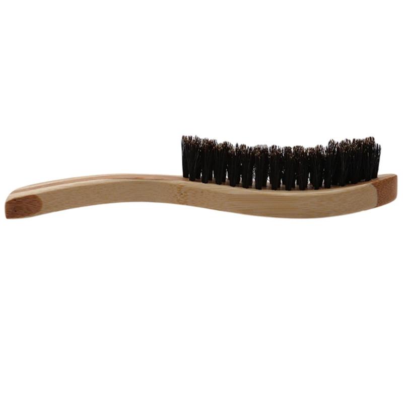 Men Mustache Brush Yellow Beauty Care Tool Hair Bristle Beard Brush Shaving Comb Face Massage Handmade 14*2.2cm