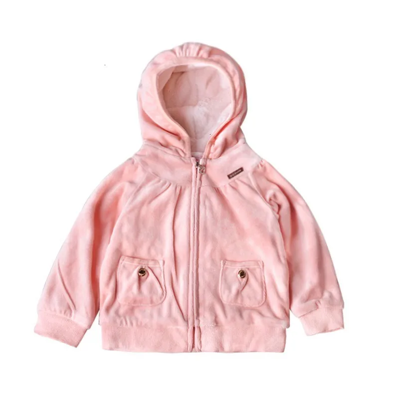 

new winter baby girls pink hooded coat infant padded jacket children high quality zipper coat kids padded outerwear