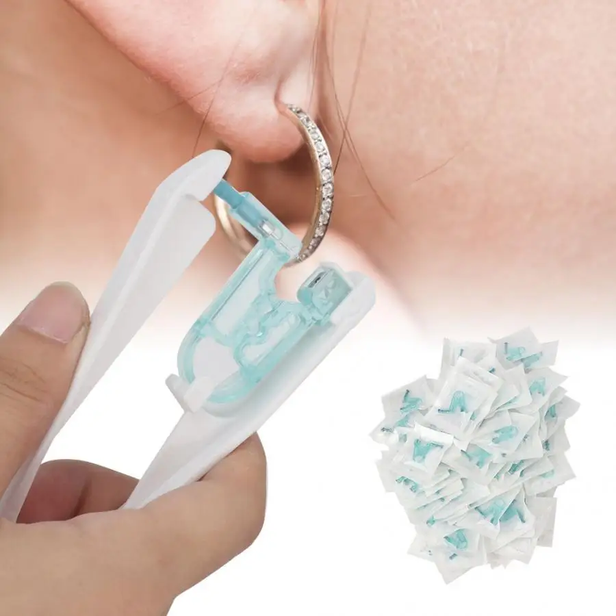 Professional Disposable Painless Anti-Allergy Ear Piercing Gun Tools With Alcohol Wipe Pads Portable Safe Hole Body | Украшения и