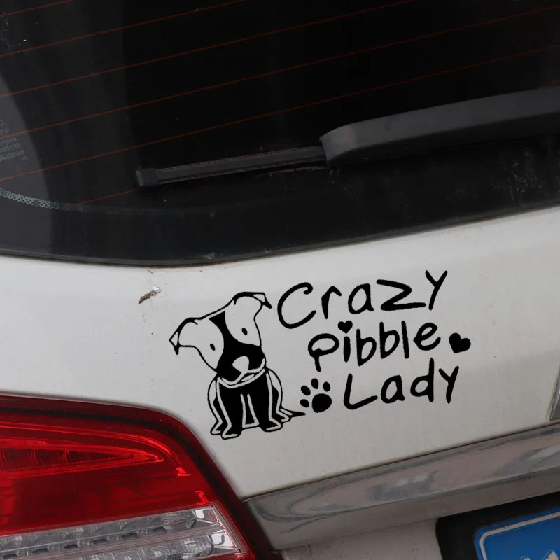 YJZT 16.8X8.3CM Crazy Pibble леди с питбуль защитный чехол для телефона мамой виниловая