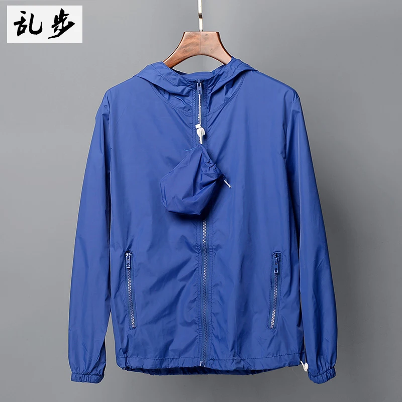 Sunscreen Jacket Men Women Casual Waterproof Motorcycle Washed Outerwear Oversize Thin Solid Slim Fit Sun Protection Cloth - Цвет: dark blue
