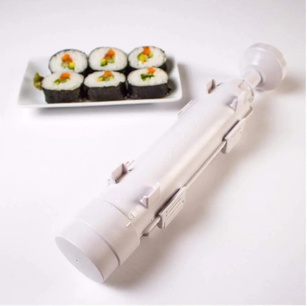Professional Space Sushi Bazooka Rice Vegetable Meat Diy Making Roller Mold Food Grade Plastic Utensils White | Дом и сад