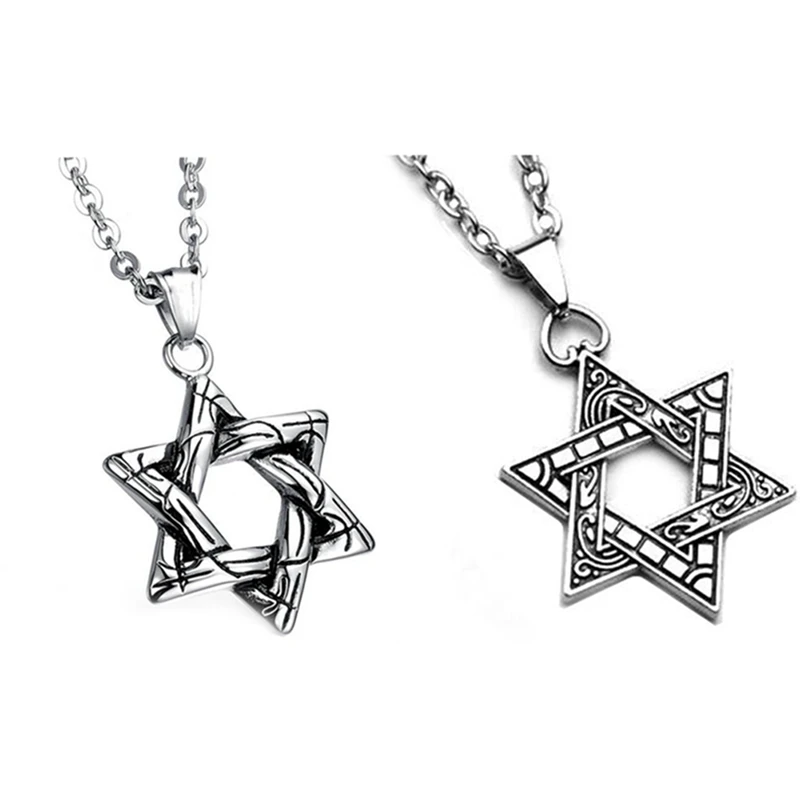 Модное серебряное ожерелье в виде гексаграммы подвеска из нержавеющей стали