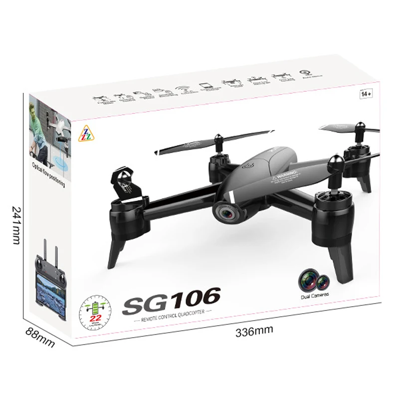 SG106 WiFi FPV Радиоуправляемый Дрон с двойной камерой 720P 1080P 4K антенна видео