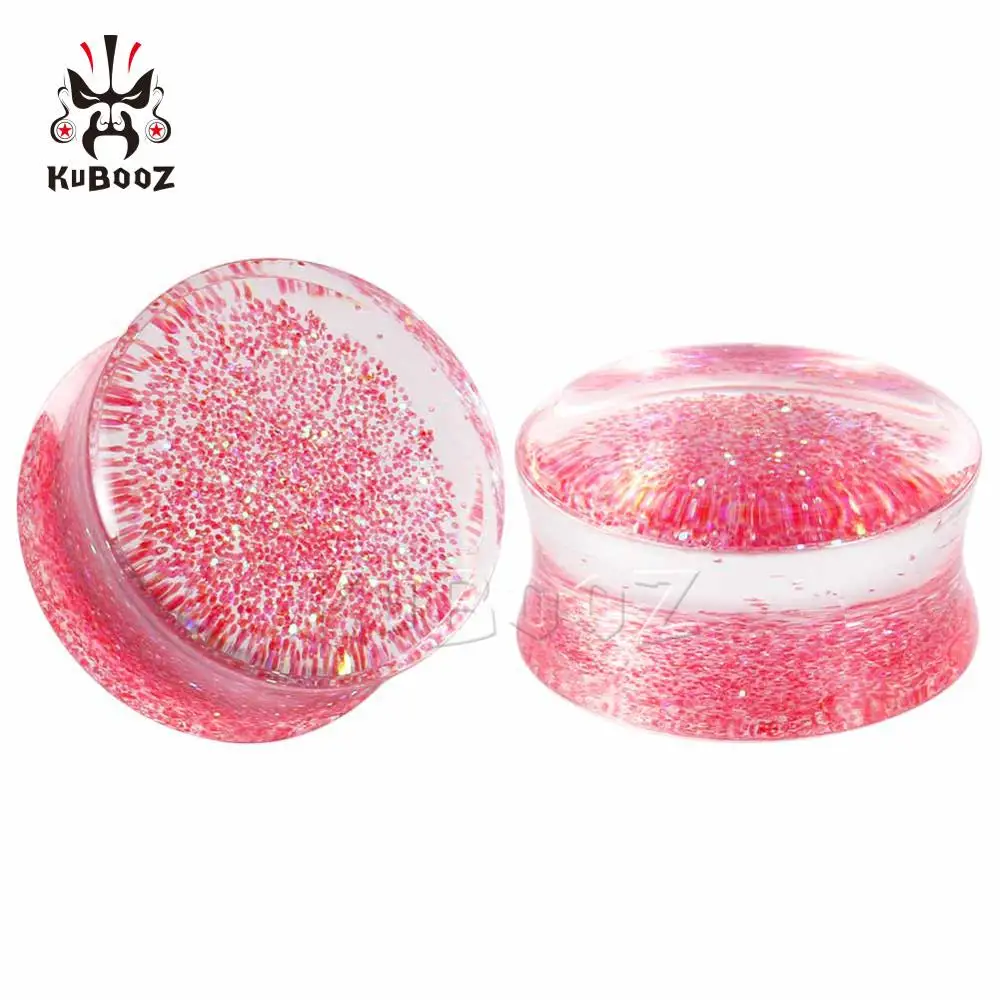 Red KUBOOZ, новинка, Простой Прозрачный Акриловый пирсинг в уши, туннели, пробки, разноцветные, Эспандеры для ушей, ювелирные изделия для женщин и мужчин - Окраска металла: Red
