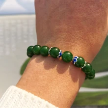 Jadery, классический натуральный зеленый нефрит, очаровательные каменные бусины, браслеты для женщин, вечерние, серебряные, 925 ювелирные изделия,, pulseiras bijoux