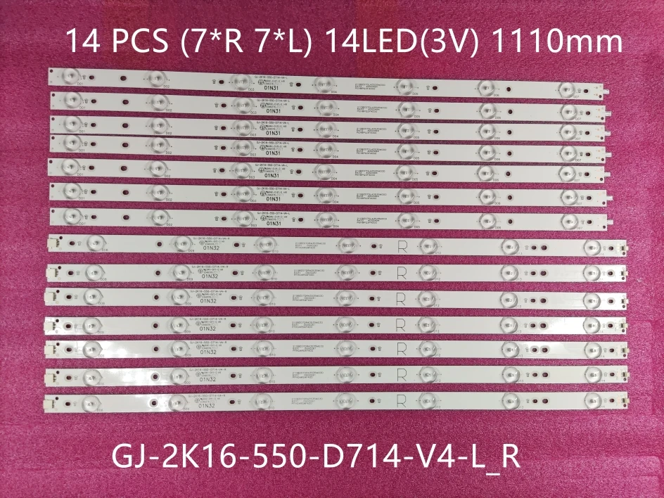 New 14pcs LED backlight strip for 55PUS6581 55PUS6561 55PUS6101 55PFF5701 55PUS6501 LB55072 55PUH6101 55PUS6401 01N31 01N32-A
