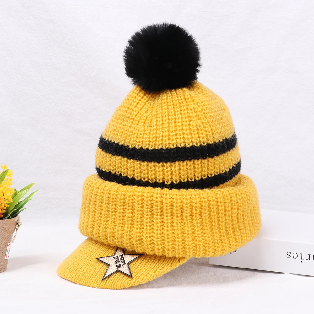 New Hot Baby Winter Beanie Hats Unisex Knitted Wool Hat With Warm Fleece Lining Windproof Face Guard for 2-5-year-old Kids