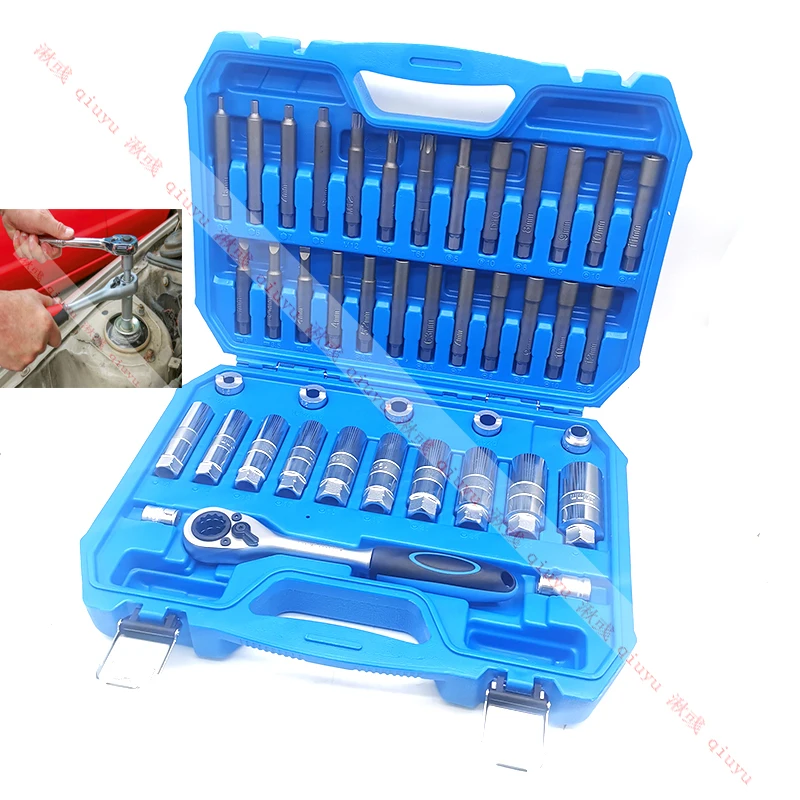 US $87.04 43pc Shock Absorber Strut Nut Gothru Socket Set Ratchet Steering Hub Suspension Shock Absorber Nut Removal Tool Socket Kit