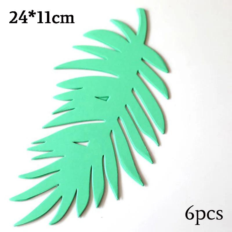6pc green palm Вечерние бумажные цветы для настенного декора фламинго, свадебные декорации, рождественские декорации, товары для дня рождения, искусственные цветы - Цвет: 6pc green palm